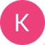 White letter K inside a pink circle